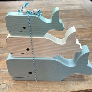 Sun & Sea wooden whales decor